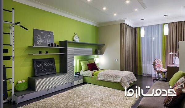 نمونه کار نقاشی منزل به رنگ سبز